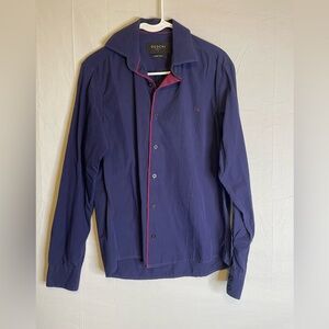 Ogochi Men's Size Small Long Sleeve Dress Shirt Navy 2043
